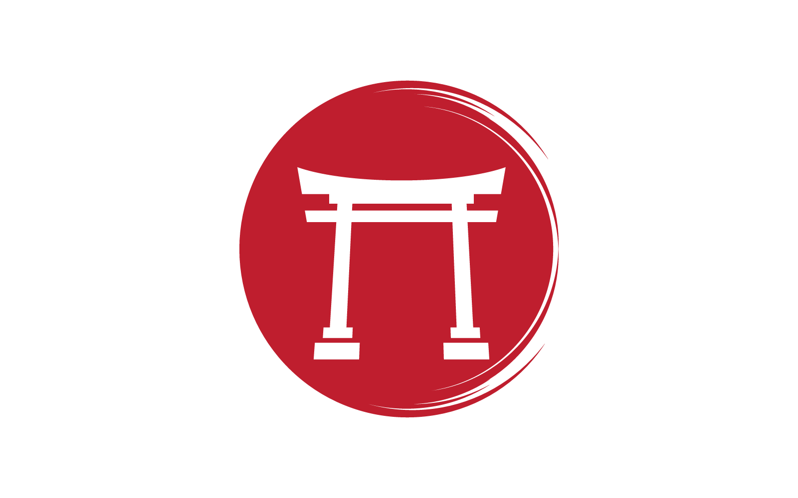 Red Torii gate illustration logo vector flat design Logo Template