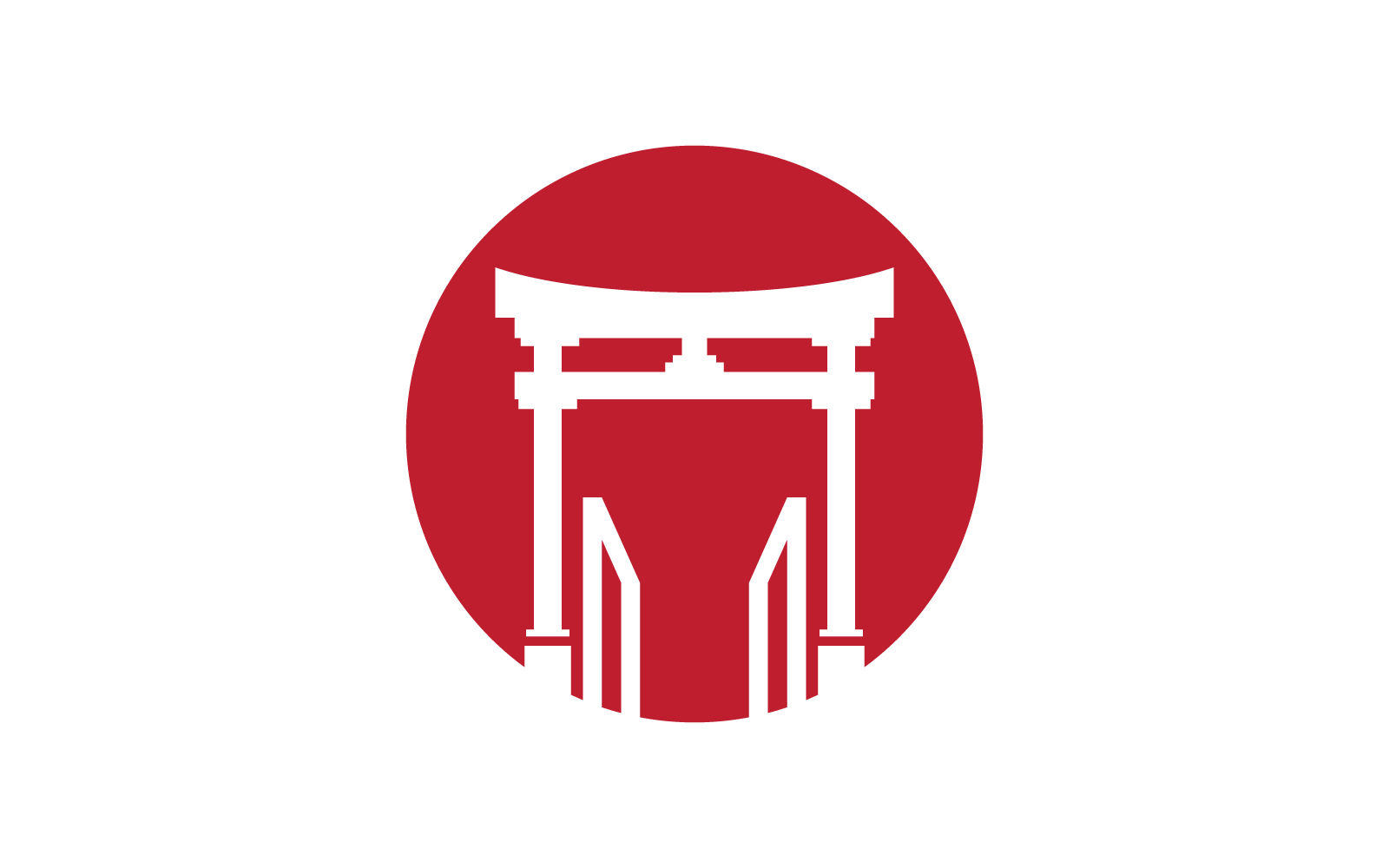 Torii gate illustration logo vector design template