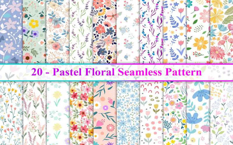 Pastel Flower Seamless Pattern, Flower Seamless Pattern