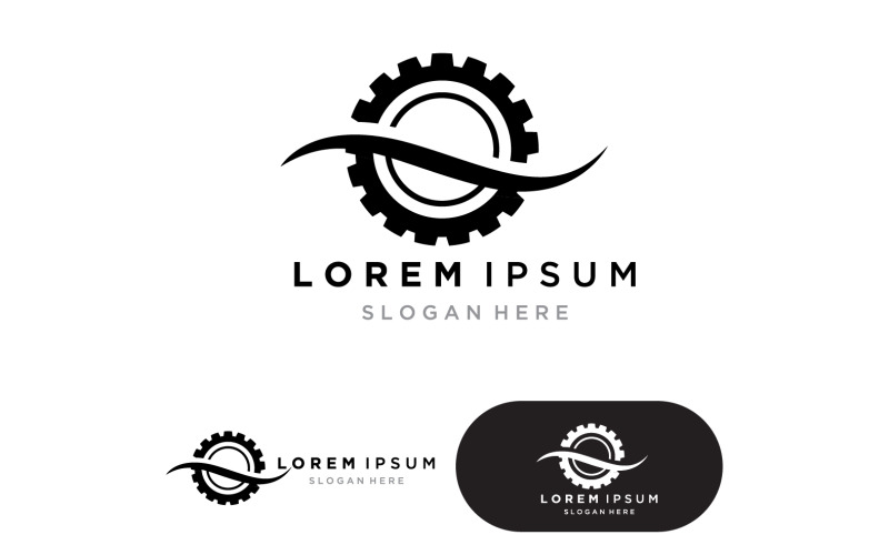 Gear Vector Icon Illustration Design machine 2 Logo Template