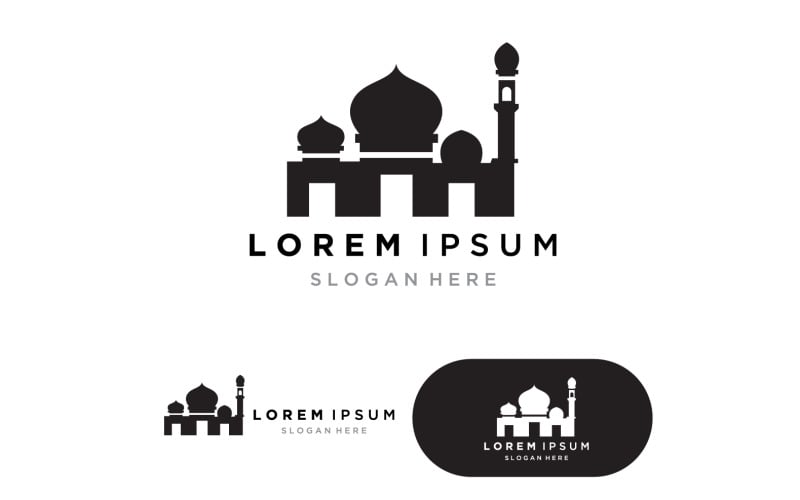 Mosque Moslem icon vector design Illustration template 2 Logo Template
