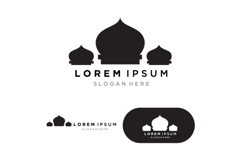 Mosque Moslem icon vector design Illustration template 3 Logo Template