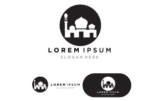 Mosque Moslem icon vector design Illustration template 7