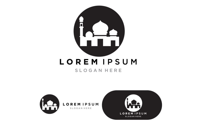 Mosque Moslem icon vector design Illustration template 7 Logo Template