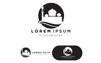 Mosque Moslem icon vector design Illustration template 8