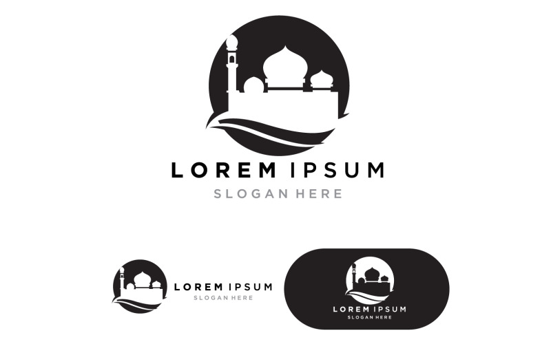 Mosque Moslem icon vector design Illustration template 8 Logo Template
