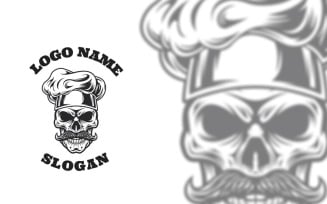 Skull Chef Graphic Logo Design