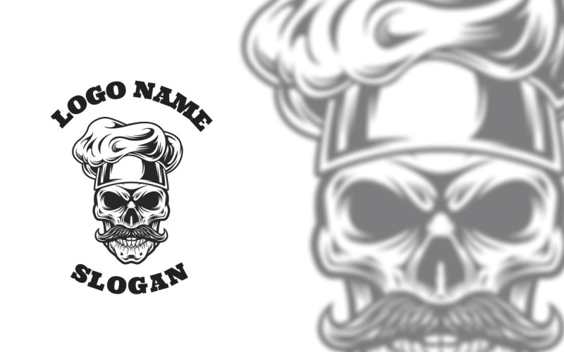 Skull Chef Graphic Logo Design Logo Template