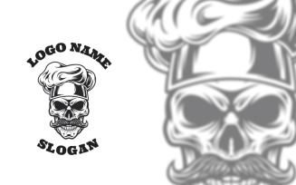 Skull Chef Graphic Logo Design