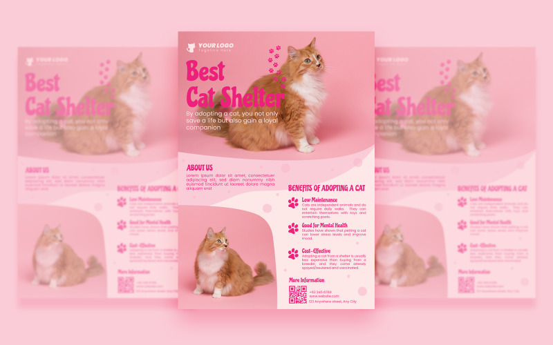 Best Cat Shelther Flyer Template Corporate Identity