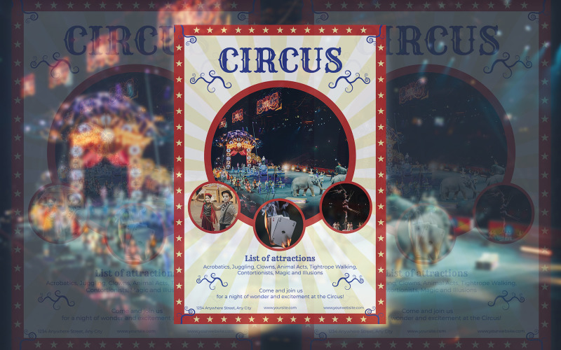 Circus Flyer Template Design Corporate Identity