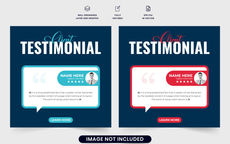 Client review and rating template vector Social Media