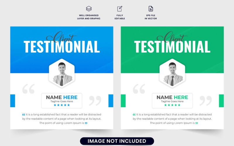 Client testimonial and review vector Social Media