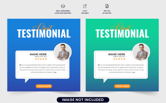 Client testimonial template design
