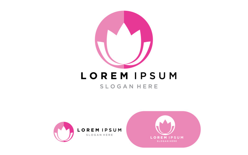 Lotus yoga logo design stock. human meditation in lotus 2 Logo Template