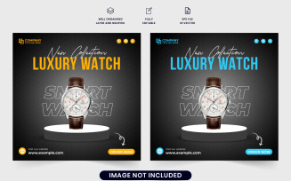 Wristwatch sale social media post vector design