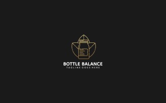 Bottle Line Art Logo Style