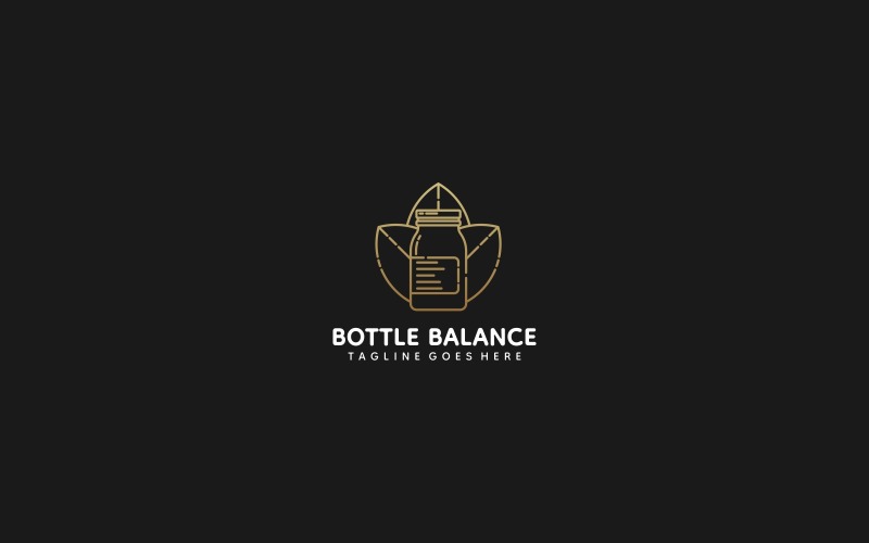 Bottle Line Art Logo Style Logo Template