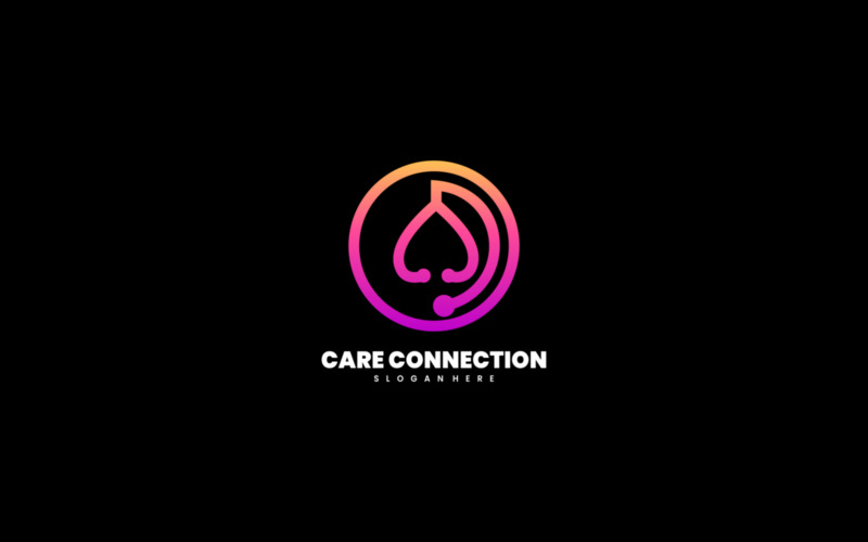 Care Connection Line Art Logo Logo Template