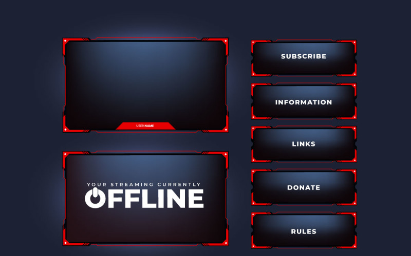 Red overlay frame design for gamers Vector Graphic