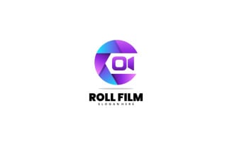 Roll Film Gradient Logo Template 1