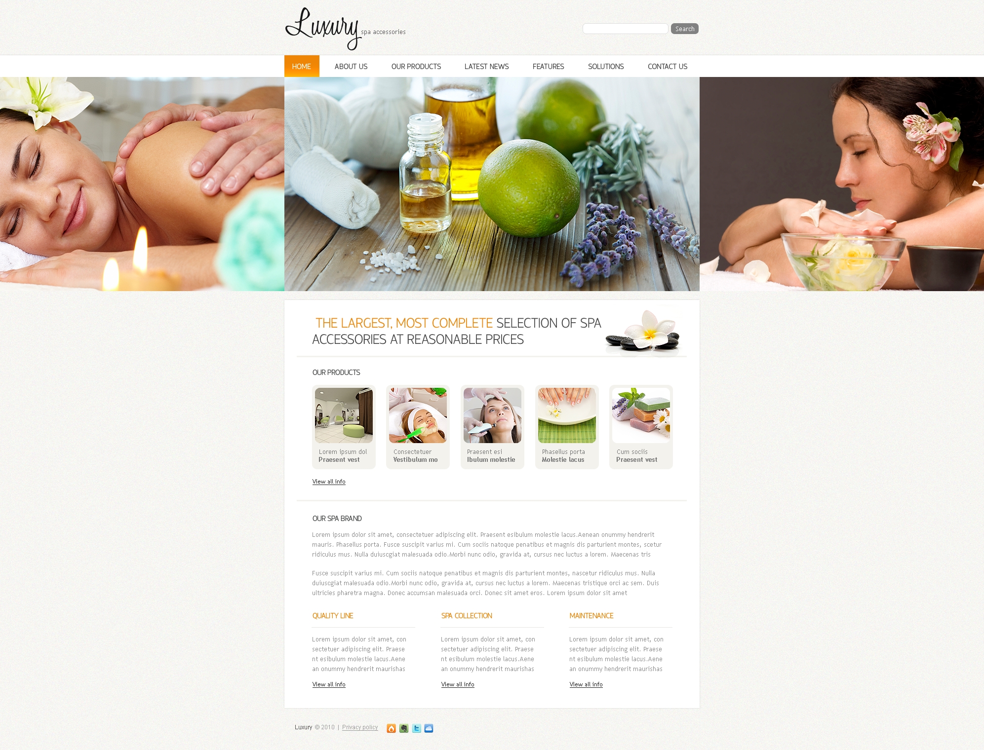 Spa Accessories Website Template #31392