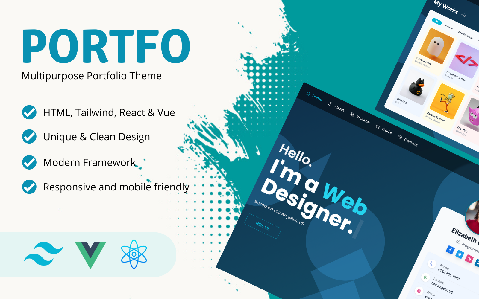 PORTFO - Portfolio Simple Modern HTML Website Template