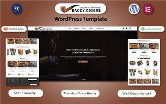 Baccy Cigars - Cigars & Tobacco WordPress Elementor Template