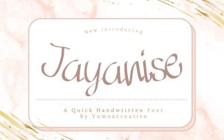 Jayanise - Quick Handwritten Font