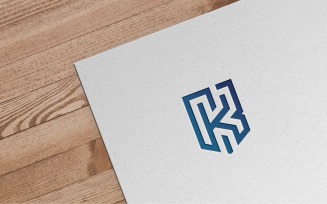 k letter digital logo Template