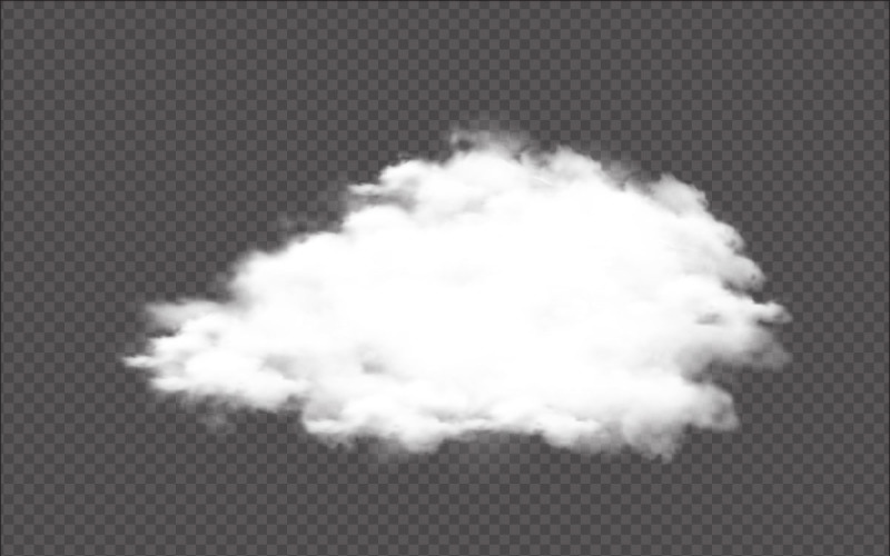 White cloud vector on dark background Vector Graphic