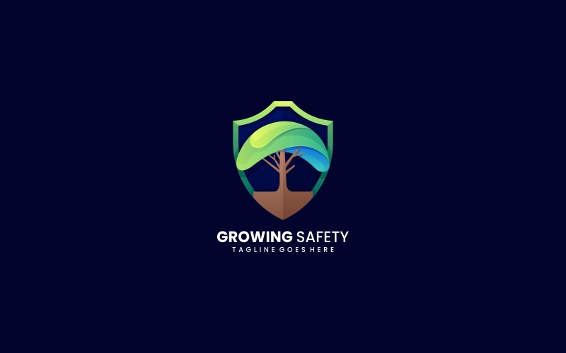 Growth Safety Gradient Logo Logo Template