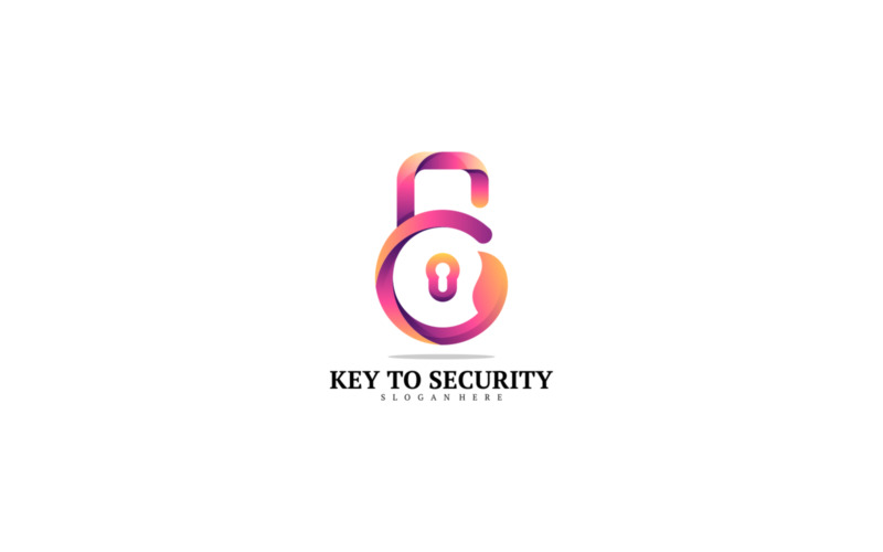 Key Security Gradient Logo Logo Template