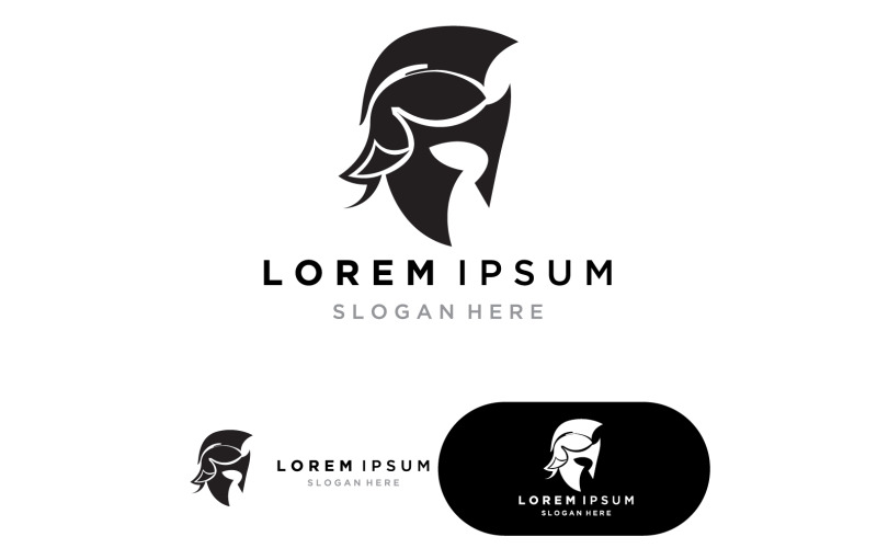 Spartan and gladiator helmet strong logo icon designs vector v7 Logo Template