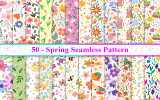 Spring Seamless Pattern, Spring Pattern, Spring Digital Paper, Spring Background