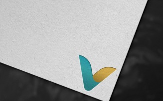 V Letter Digital Logo Template
