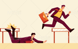 Businessmen Competition Concept Vector Illustration