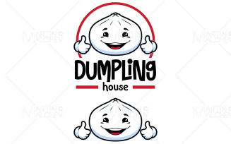 Dumpling House Mascot Vector Illustration
