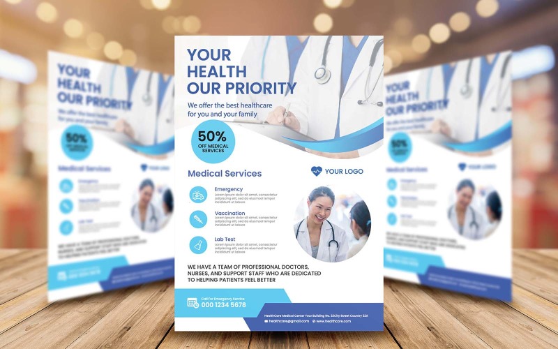Medical Service Flyer Template Design 2 Corporate Identity