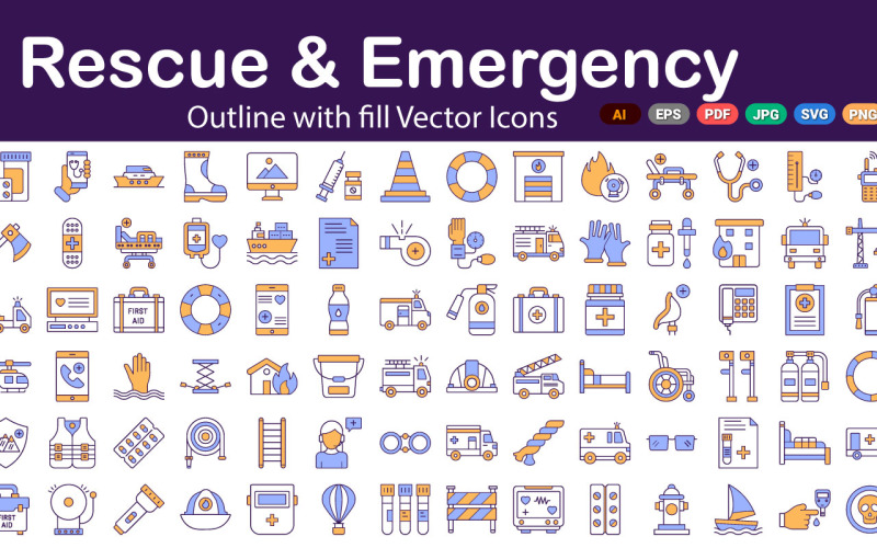 Rescue Emergency Vector Icons Pack | AI | SVG | EPS Icon Set