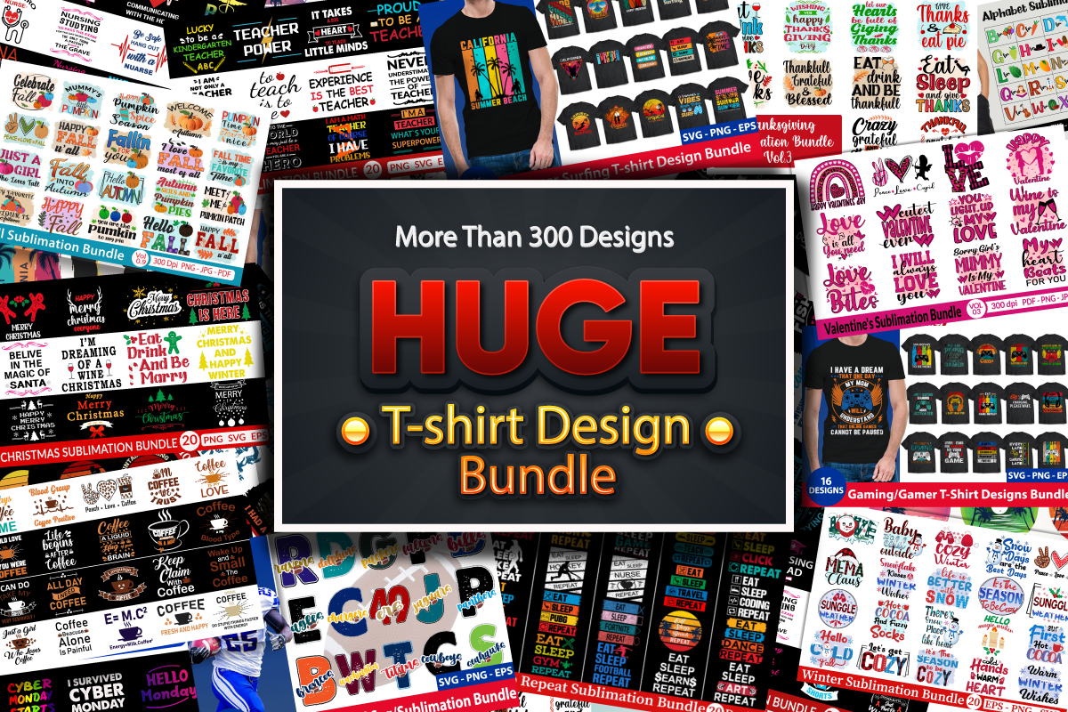 Huge T-shirt Design Bundle