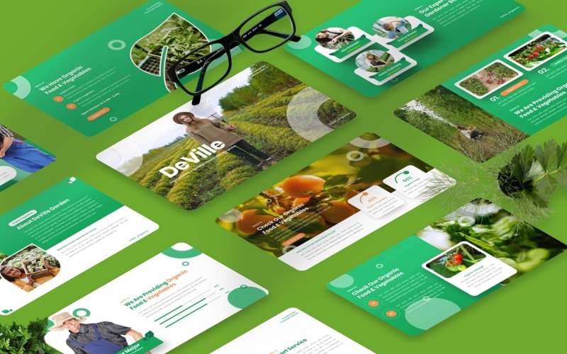 Deville - Organic Food & Vegetables Powerpoint Template PowerPoint Template