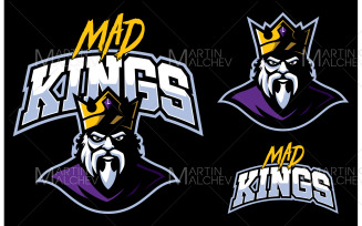Mad Kings Mascot Vector Illustration
