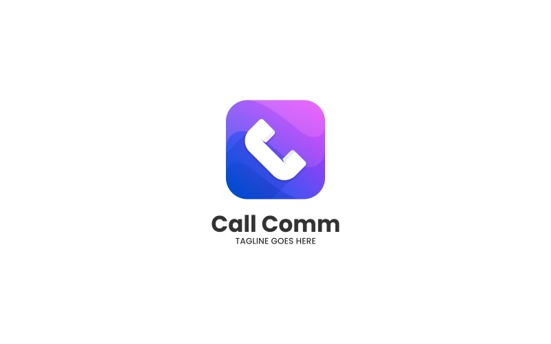Call Com Gradient Logo Design Logo Template