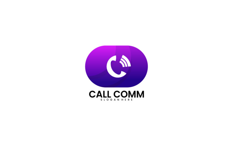 Call Com Gradient Logo Style Logo Template