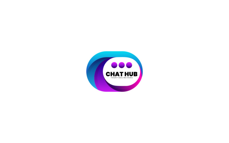 Chat Hub Gradient Logo Style Logo Template