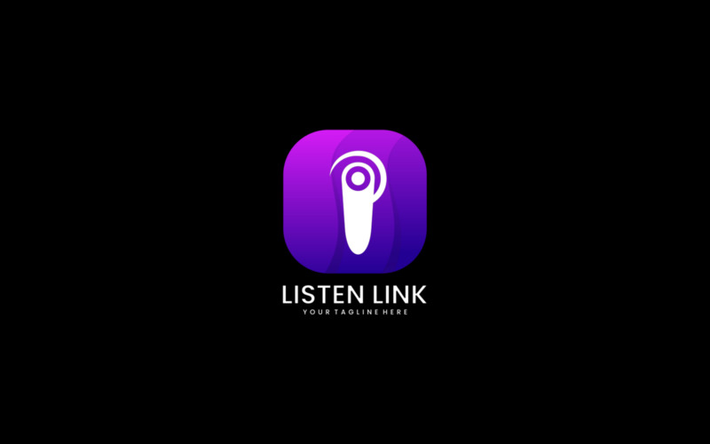 Listen Link Gradient Logo Logo Template