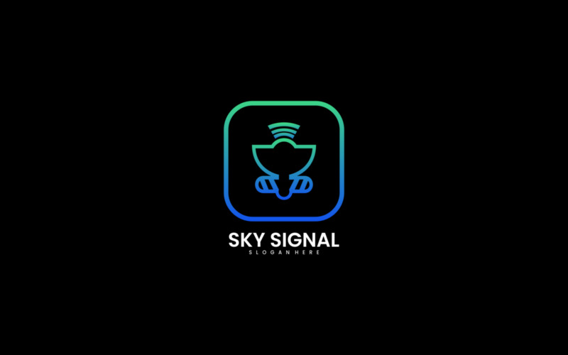 Sky Signal Gradient Logo Template