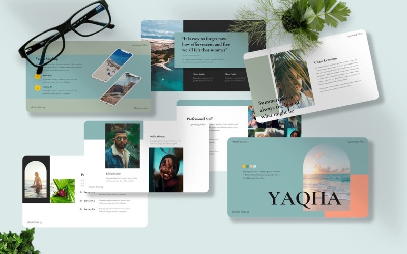 Yaqha - Summer Aesthetic Powerpoint Template PowerPoint Template