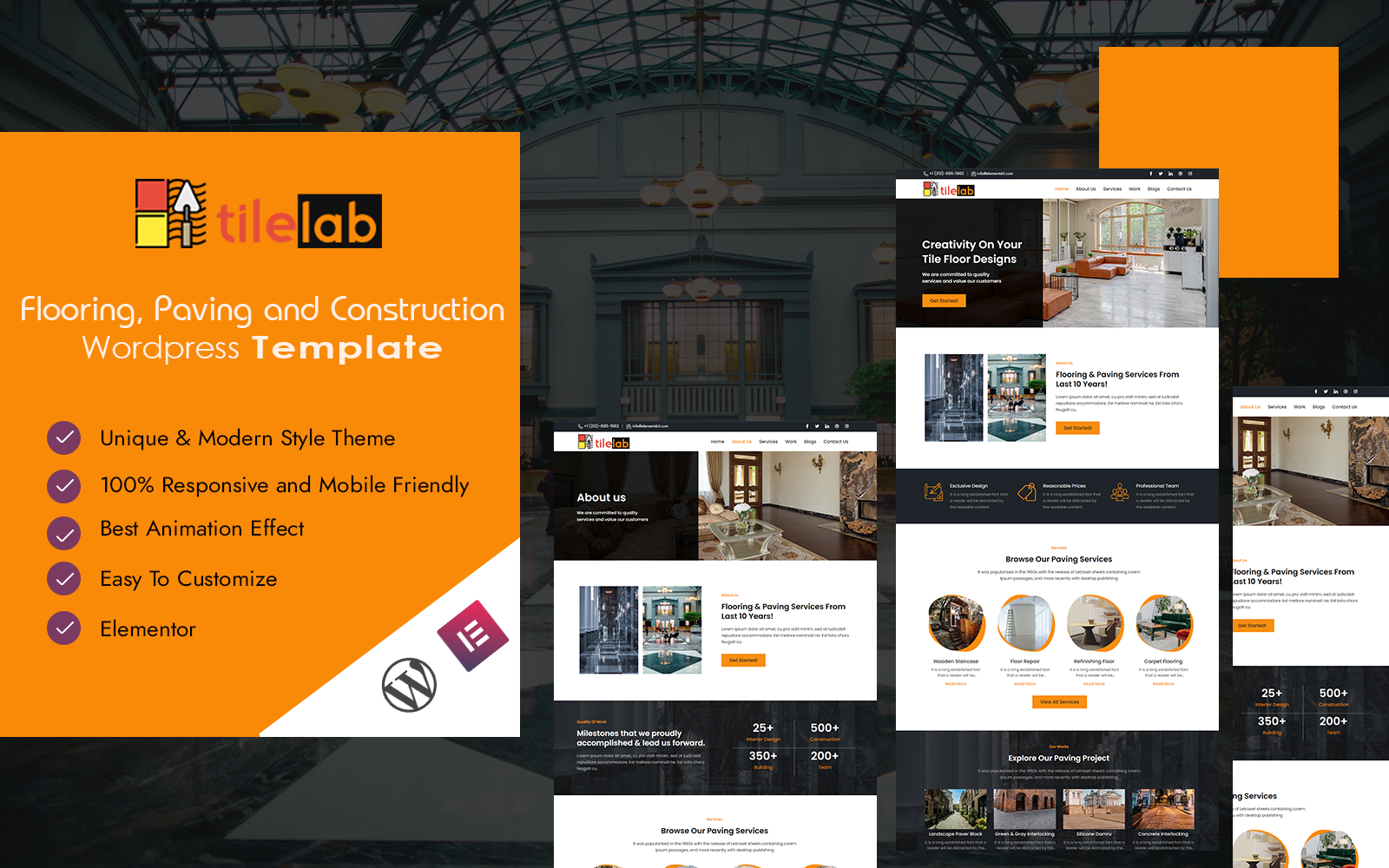 Tilelab - Flooring, Paving and Construction WordPress Theme